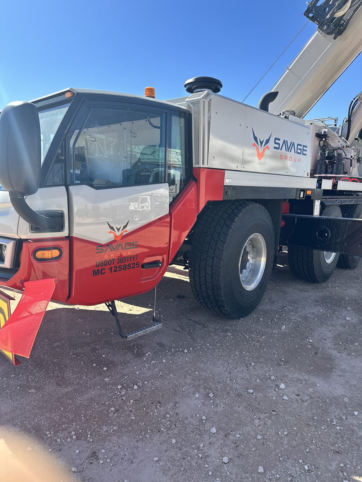 Fleet decals on a mobile crane