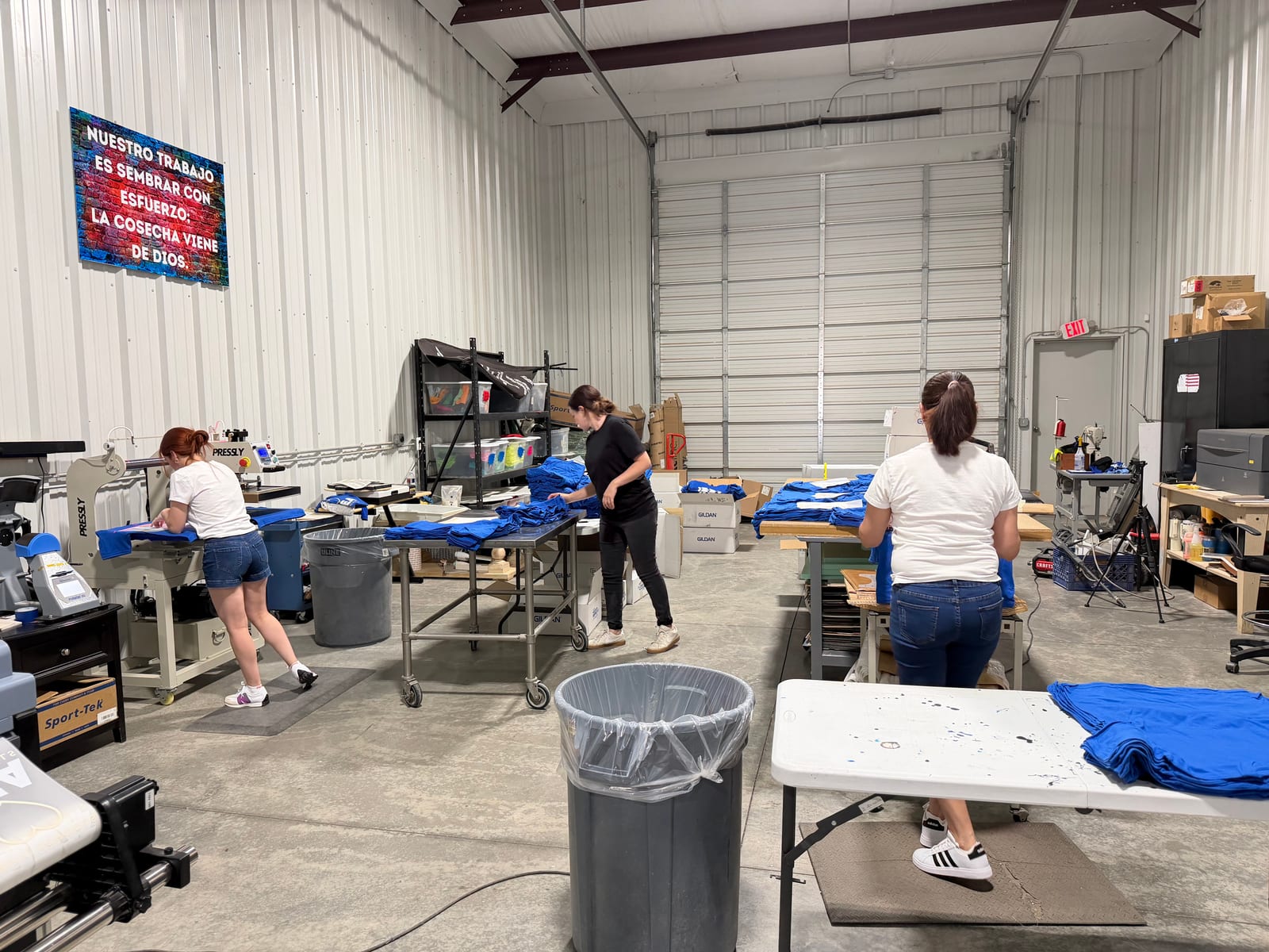Print A Vision production floor during a bulk apparel run