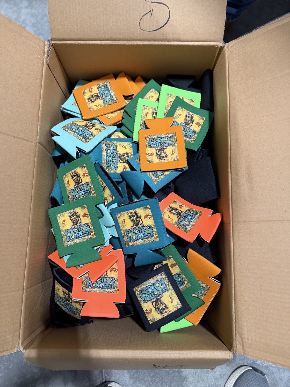 Custom festival koozies by the box