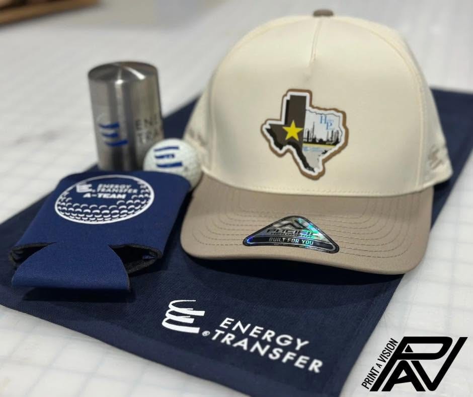 Branded merch flat lay
